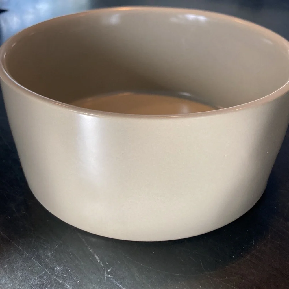 RAE DUNN | SAVOR | Ceramic Gray Dog Food Bowl | New